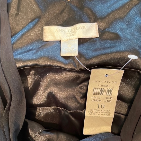 Black Asymmetrical Fit and Flare Cocktail Silk Dress by ANN TAYLOR - Picture 5 of 6